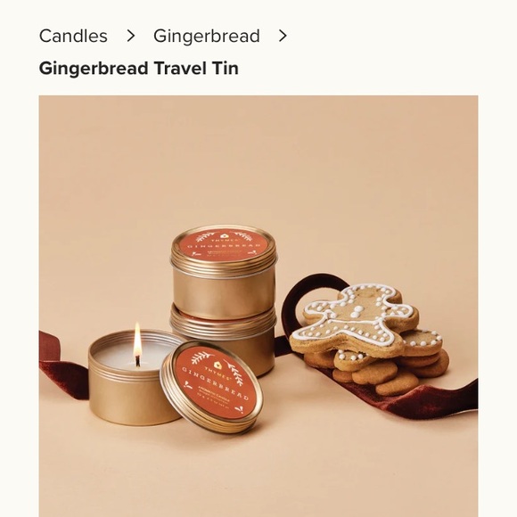 Thymes Gingerbread Candle Tin (2) - Picture 1 of 5